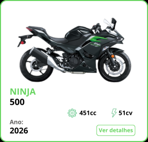 Ninja 500 Preta com Verde
